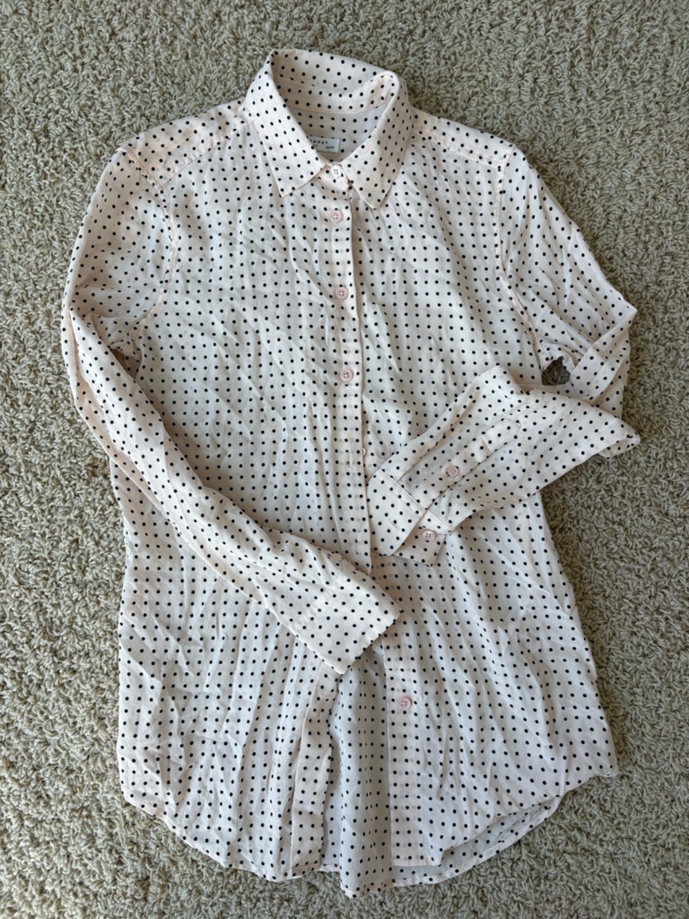 Silk equipment blouse polka dot button down